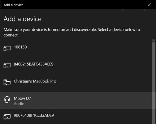 windows 10 settings devices bluetooth add your headphones