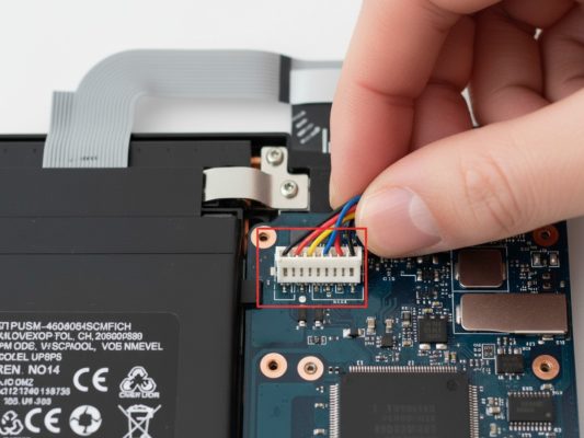 Disconnecting the laptop battery connector