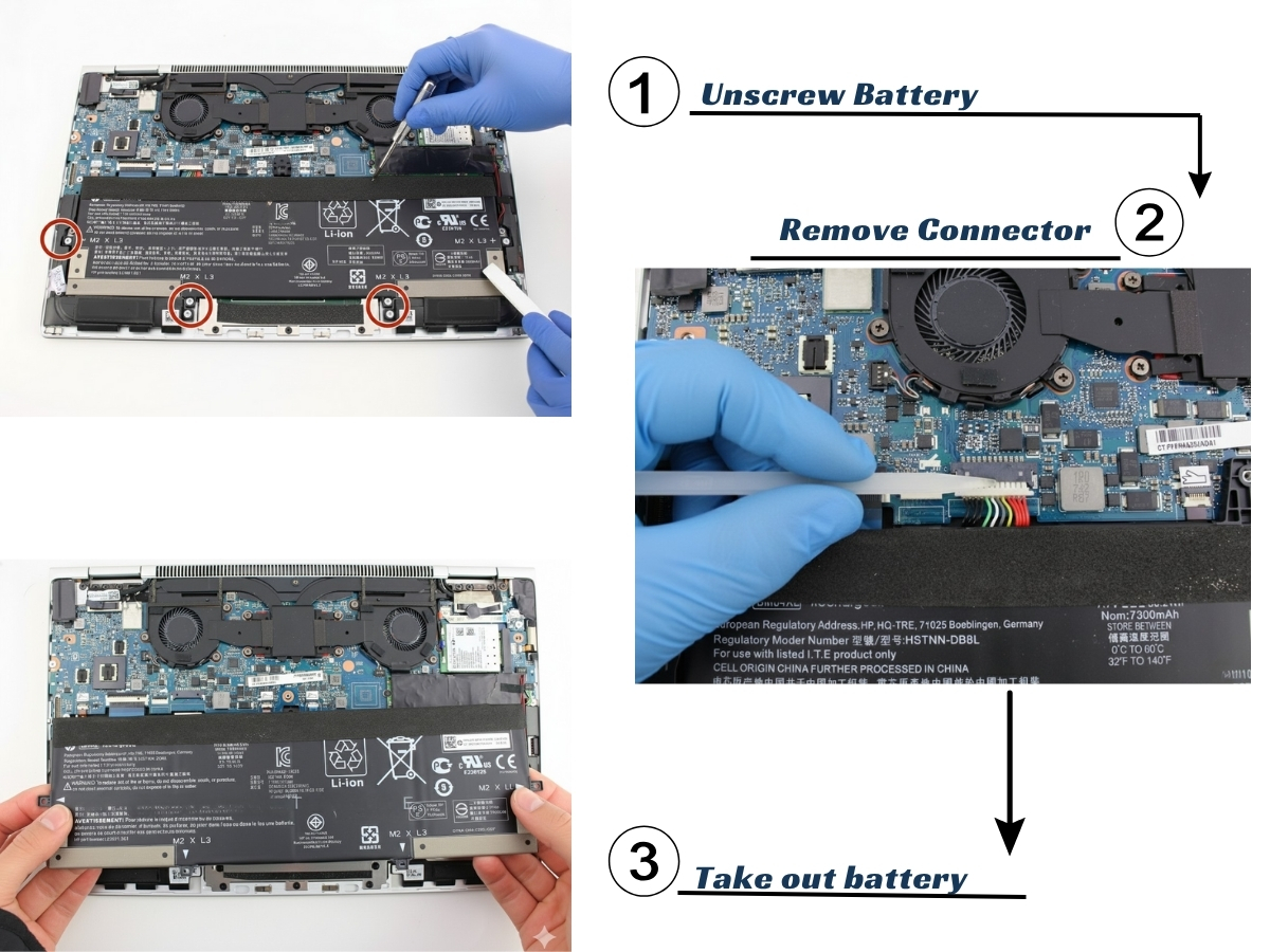 Disconnecting and removing the old battery